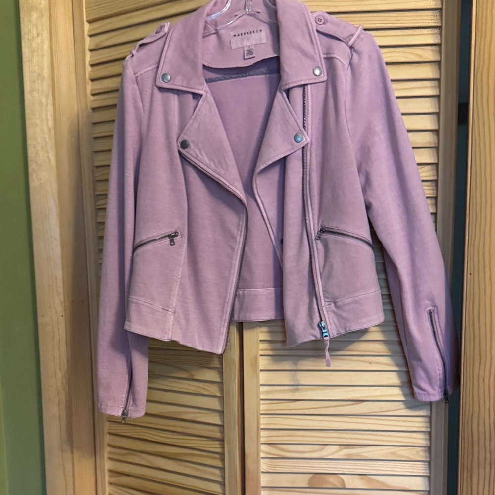 Anthropologie Lavender Leather Jacket